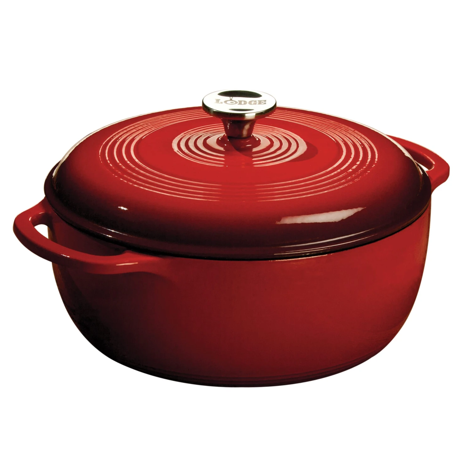 Lodge® EC6D43 Red 6 Quart Cast Iron Dutch Oven With Lid 3 Lodge® EC6D43 Red 6 Quart Cast Iron Dutch Oven With Lid