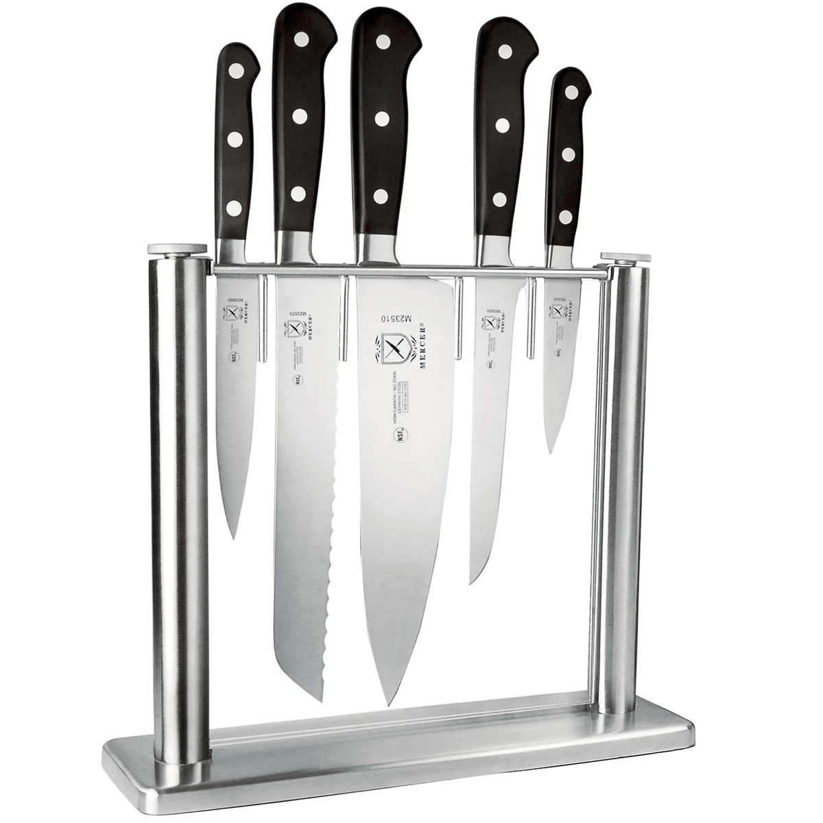 Mercer® M23500 Renaissance Stainless & Glass Knife Block Set 3 Mercer® M23500 Renaissance Stainless & Glass Knife Block Set