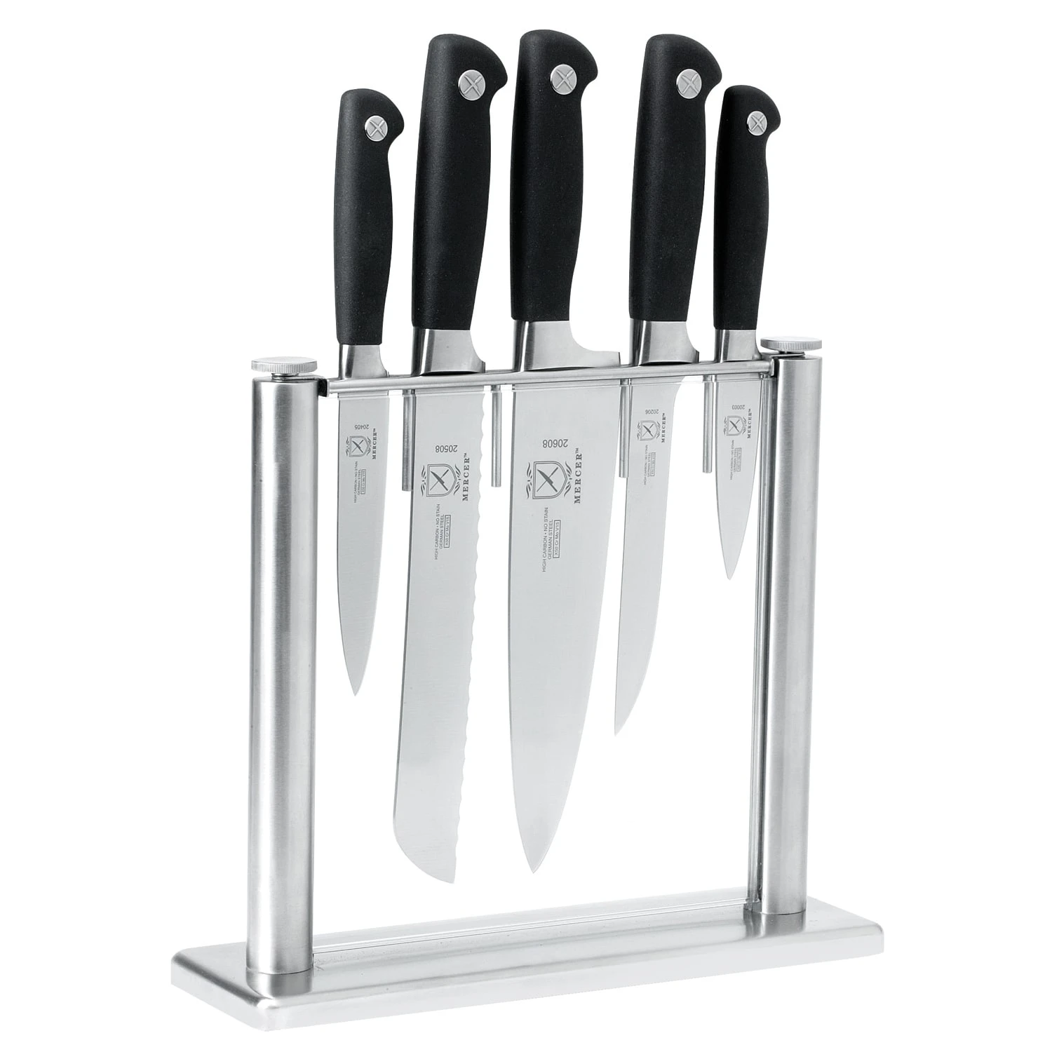 Mercer Culinary M20000 Genesis Stainless & Glass Knife Block Set 3 Mercer Culinary M20000 Genesis Stainless & Glass Knife Block Set
