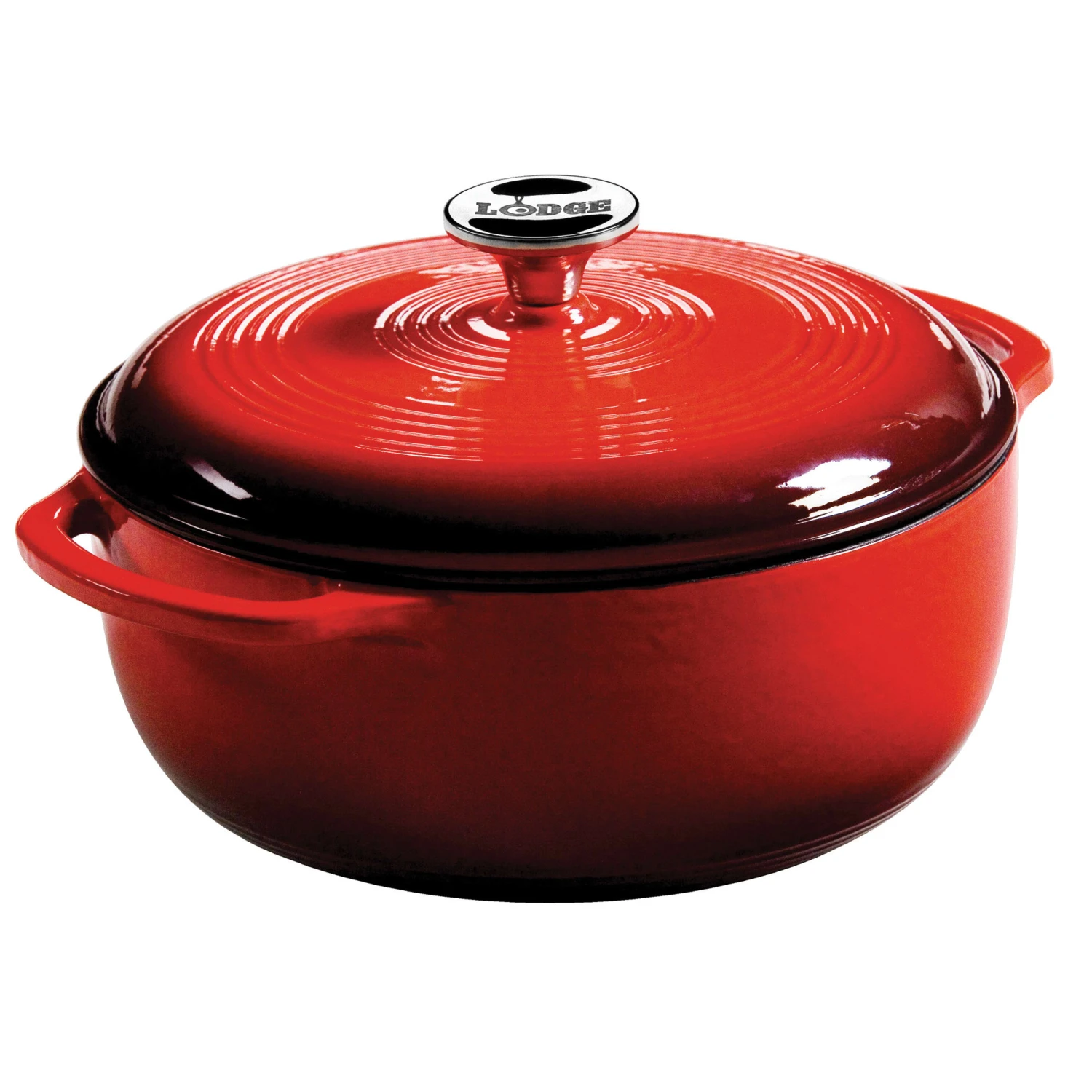 Lodge® EC4D43 Red 4.5 Quart Cast Iron Dutch Oven With Lid 3 Lodge® EC4D43 Red 4.5 Quart Cast Iron Dutch Oven With Lid