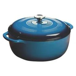 Lodge® EC7D33 Blue 7.5 Quart Cast Iron Dutch Oven With Lid