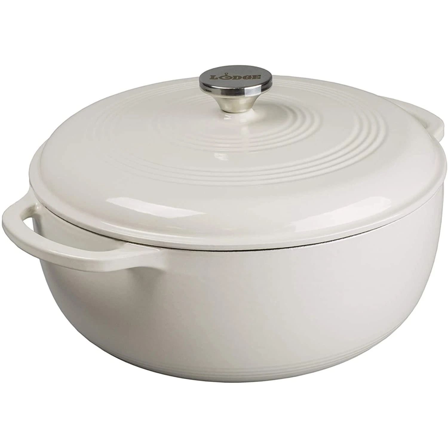Lodge Manufacturing EC7D13 Oyster Enamel Cast Iron 7.5 Qt. Dutch Oven 3 Lodge Manufacturing EC7D13 Oyster Enamel Cast Iron 7.5 Qt. Dutch Oven