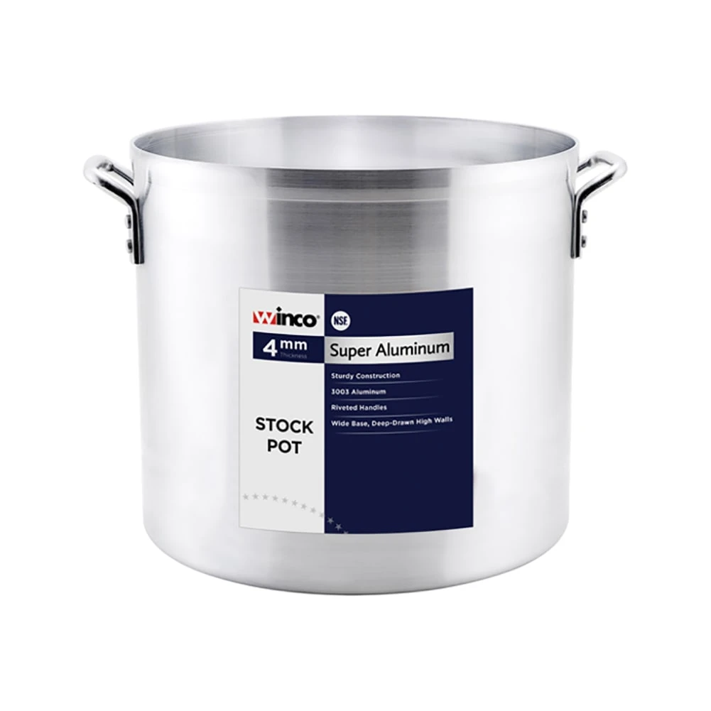 Winco ALST-40 Aluminum 40 Quart Stock Pot Without Cover 3 Winco ALST-40 Aluminum 40 Quart Stock Pot Without Cover