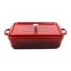 G.E.T. CA-017-R/BK Heiss Red Rectangle 7.5 Quart Roaster -Kitchen Cooking Equip Store 6105928