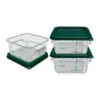 Carlisle 11950-307 2 Quart Square Container With Green Lid - 3 / CS -Kitchen Cooking Equip Store 6111194